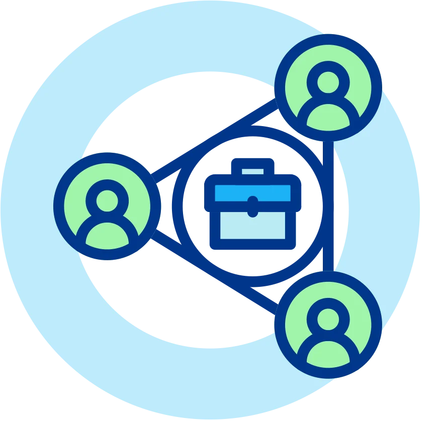 Icon representing business networking