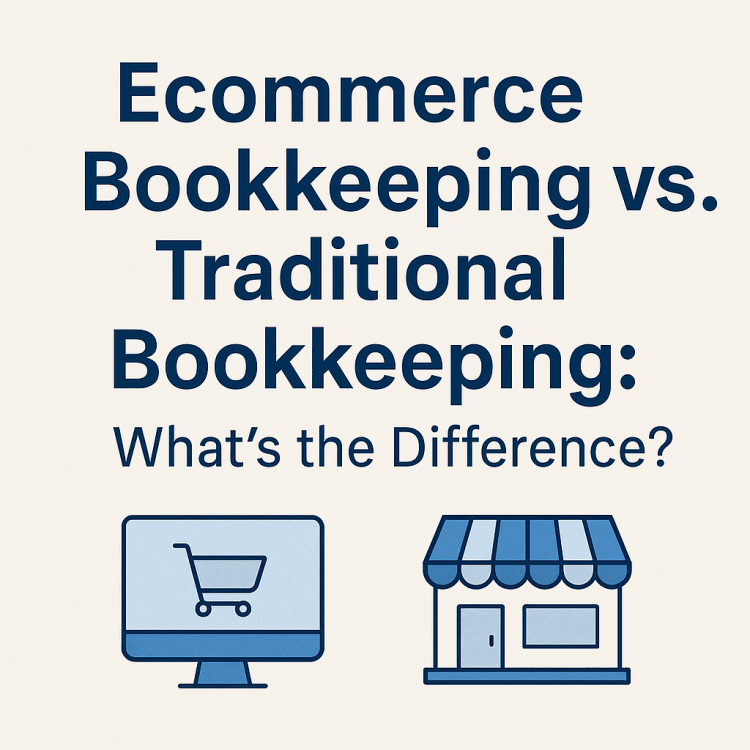 a computer and store with blue text