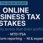 5 Mistakes UK Online Businesses Make in Their Taxes Costing Thousands 3 UK online business tax mistakes – thumbnail with bold title and bullet points: VAT, MTD ITSA, platform reporting, NI & expenses.