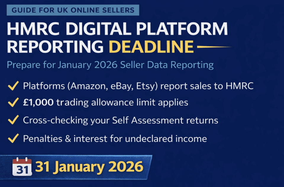 HMRC digital platform reporting deadline for UK online sellers January 2026