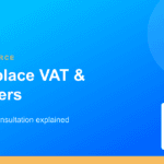 Marketplace VAT for UK sellers, shown as an online marketplace collecting VAT on a seller's parcel.