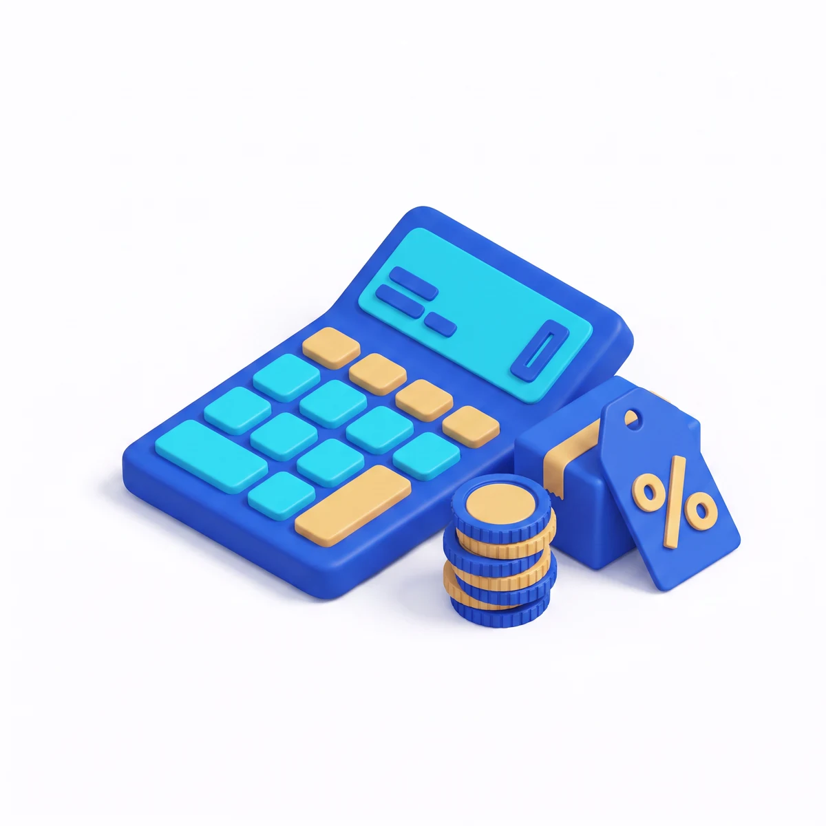 A calculator and coins next to a parcel, showing how eBay's 2026 fee changes affect a UK seller's margin.