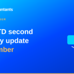 Sync Accountants title card reading "Your MTD second update", with a 7 November deadline and digital records theme.