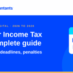 Sync Accountants title card reading "MTD for Income Tax, the complete guide: thresholds, deadlines, penalties", with a calendar icon.