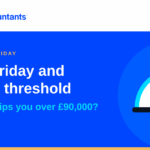 Sync Accountants title card reading "Black Friday and the VAT threshold", with the line "What if Q4 tips you over £90,000?"